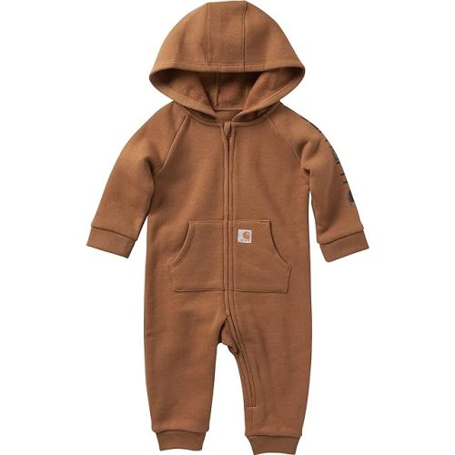 Carhartt baby-boys Long-sleeve Hooded Zip-up Footless Jumpsuit One-piece Hoodie