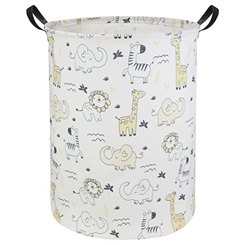 HIYAGON Baby Laundry Hamper Basket Baby Hamper for Nursery Boy and Girl Cute Kids Toys Storage Bin Organizer Animal Room Decor(Animals)