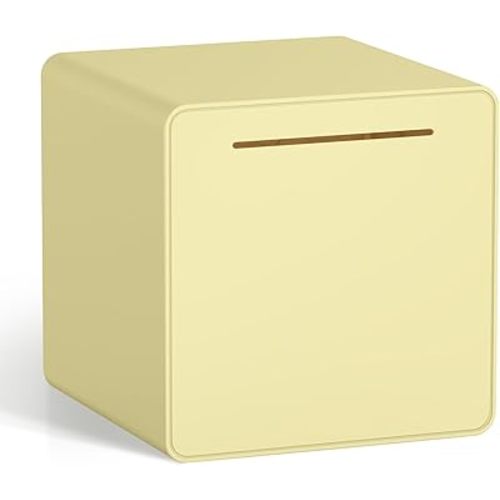 6" Piggy Bank for Adults for 2025 Savings, Must Break to Open Adult Piggy Bank for Cash, Interactive DIY Assembly Unopenable Money Savings Box (Yellow)