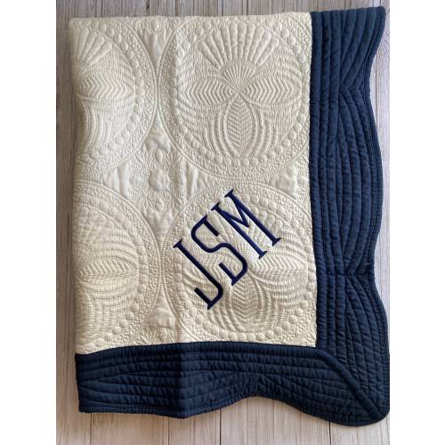 Baby Boy Monogrammed Heirloom Quilt; Baby Shower Gift; Nursery Decor; Baby Boy Keepsake; Baby Blanket