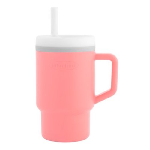 Infantino My 1st Tumbler – Adorable Miniature Tumbler with Leak-Resistant Straw and Toddler-Friendly Handle, Encourages Hydration, Easy to Clean, 9 fl. oz, Melon
