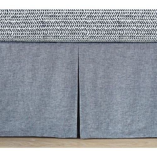 European Linen Cribskirt, Indigo