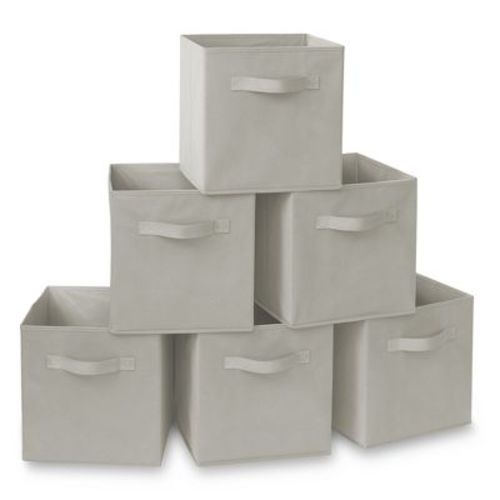 Casafield Set Of 6 Collapsible Fabric Storage Cube Bins, White - 11" Foldable Cloth Baskets For Shelves And Cubby Organizers