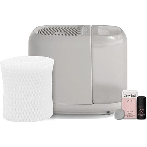 Canopy Bedside Moonstruck Humidifier 36 HR Run Time, 2.5L Capacity - Help Alleviate Symptoms of Allergies, Flu, Cold, Dry Skin Includes Humidifier, Unwind Aroma, Filter, Power Cord & Adapter