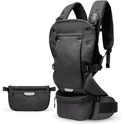 Colugo Baby Carrier - Baby Carrier Newborn to Toddler, Toddler Carrier, Adjustable, Lightweight, Breathable Carrier for Newborn to 33 Pounds (Black)