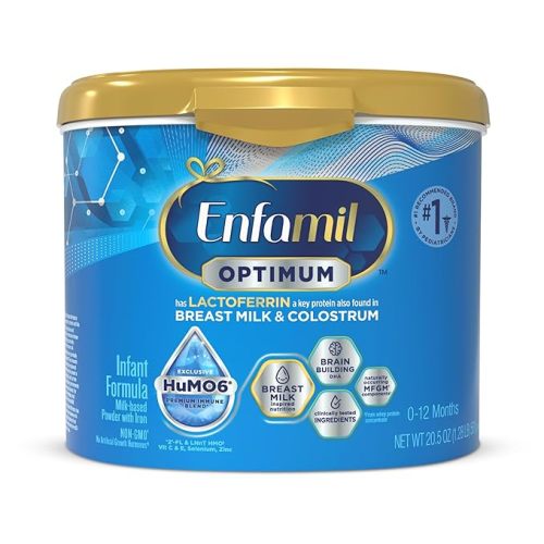 Enfamil Optimum Baby Formula, Our Closest Formula to Breast Milk, Immune-Supporting Lactoferrin also found in Breast Milk, Brain-Building DHA, 20.5 Oz