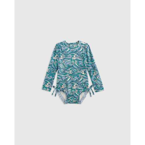 Long Sleeve Tie One-Piece Swimsuit