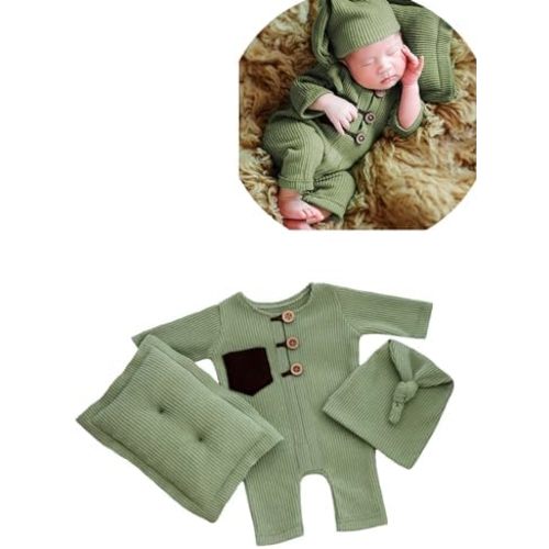 Newborn Photography Outfits Boy Girl Baby Photo Romper Knit Bodysuit Outfit Prop