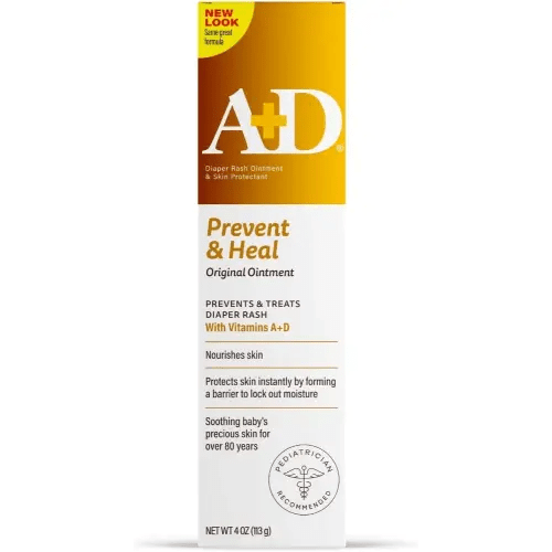A+D Original Diaper Rash Ointment Prevents & Treats Diaper Rash, Moisturizing Skin Protectant with Vitamins A & D, Healing Skin Ointment for Dry and Cracked Skin 4oz