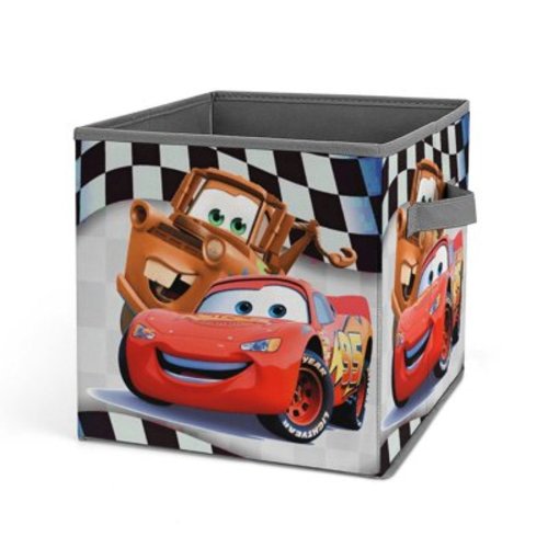 Lightning McQueen Anime Cartoon Cube Storage Bins for Shelves, Storage Cubes Organizer Bins - 11 Inch Foldable Bins, Fabric Dual Handles Box, Closet Shelf Baskets