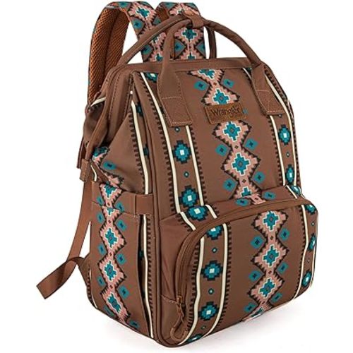 Montana West Wrangler Callie Diaper Bag Backpack with Stroller Straps Multifunction Baby Travel Bag WG2204-9110DBR