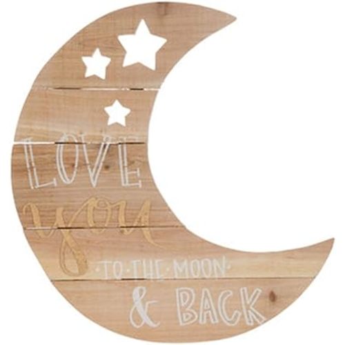 Gerson Love You to the Moon and Back Nursery Wall Decor Wood Large 14"