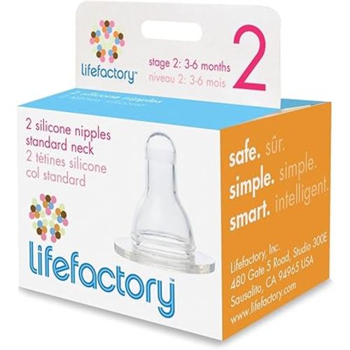 Lifefactory - Vented Silicone Nipples (Stage 2)