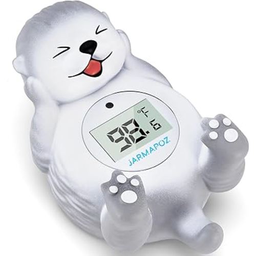 Baby Bath Thermometer, Cute Otter Floating Water Thermometer for Newborns & Infants, Safe and Accurate Room and Bathtub Temperature Monitor, Grey