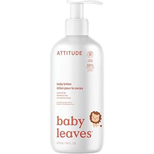 ATTITUDE Baby Lotion, EWG Verified Moisturizer, Dermatologically Tested Moisturizing Cream, Vegan and Cruelty-Free, Pear Nectar, 16 Fl Oz