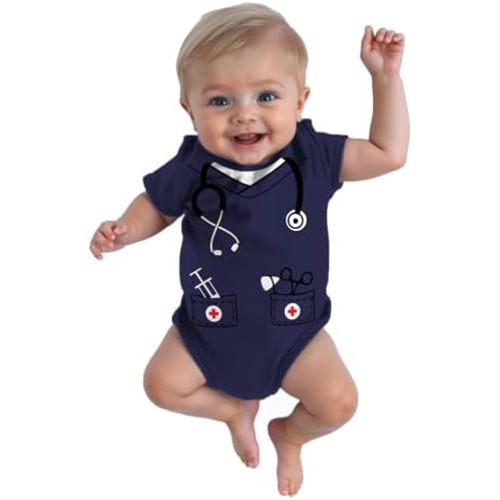 Tstars Baby Doctor Nurse Scrubs Bodysuit Stethoscope Halloween Outfit