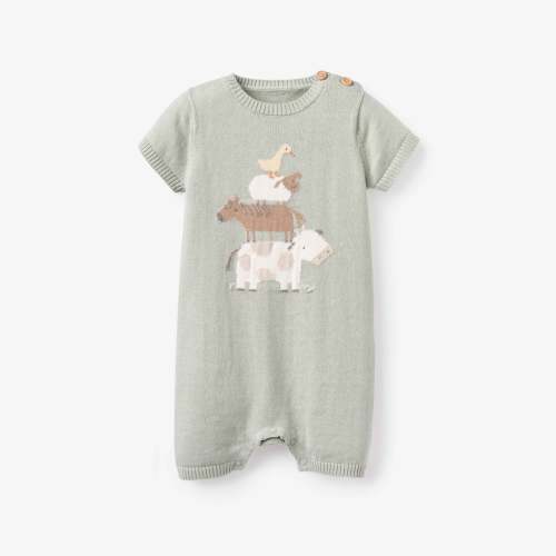 On the Farm Knit Shortall Romper – Elegant Baby