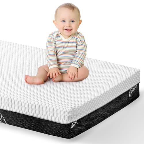 Triple-Layer Baby Crib Mattress - 52 x 27 Dual-Sided Comfort for Baby and Toddler with Cool Gel Memory Foam, Breathable & Removable Outer Cover