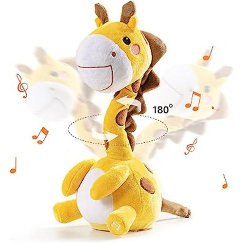 TUMAMA Dancing Talking Giraffe Toy, Mimicking Twisting Electronic Soft Plush Giraffe Toy with Record & Repeating What You Say, Singing Interactive Baby Toy for Toddler Boys Girls Gifts