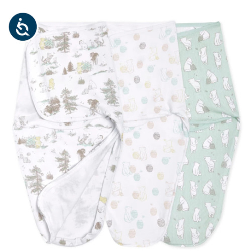Winnie The Pooh Cotton Easy Swaddle 0-3M | aden + anais
