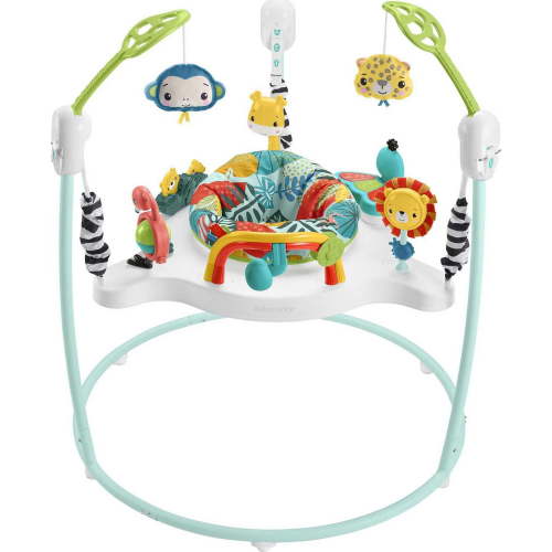 Fisher-Price Jumperoo Baby Activity Center with Lights and Sounds, Jumping Jungle, Ages 3M+