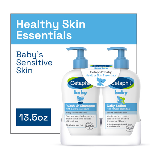 Cetaphil Healthy Skin Essentials Set, Contains one Baby Wash and one Shampoo & Daily Body Lotion