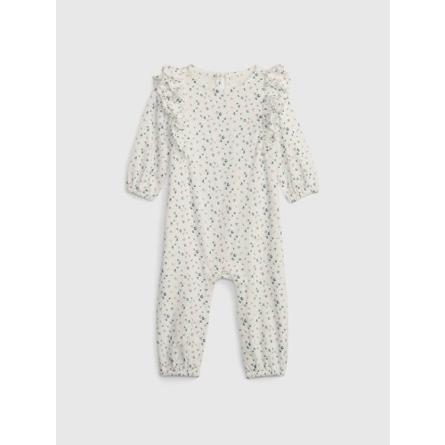 Baby Footless One-Piece in new off white floral