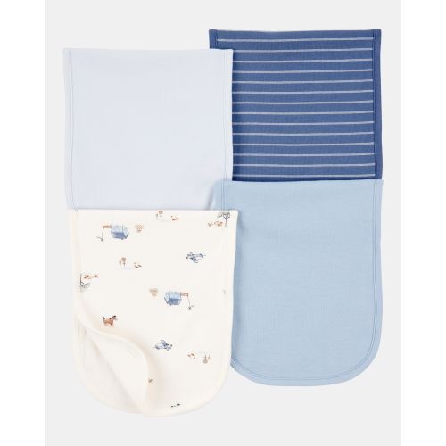 Baby 4-Pack Burp Cloths - Blue