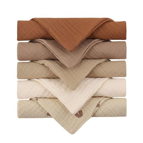 YEUHTLL 5pcs Baby Saliva Towel Absorbent Baby Burp Cloth Handkerchief Newborn Washcloth
