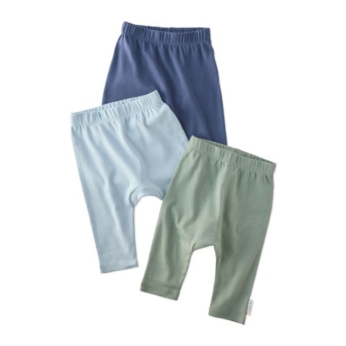 Harlowe Organic Cotton Assorted 3-Pack Harem Pants, 0-3M