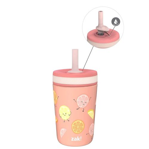 Amazon.com: Zak Designs Kelso Tumbler Toddler Cup For Travel or At Home, 12oz Vacuum Insulated Stainless Steel Sippy Cup With Leak-Proof Design is Perfect For Kids (Happy Fruit)