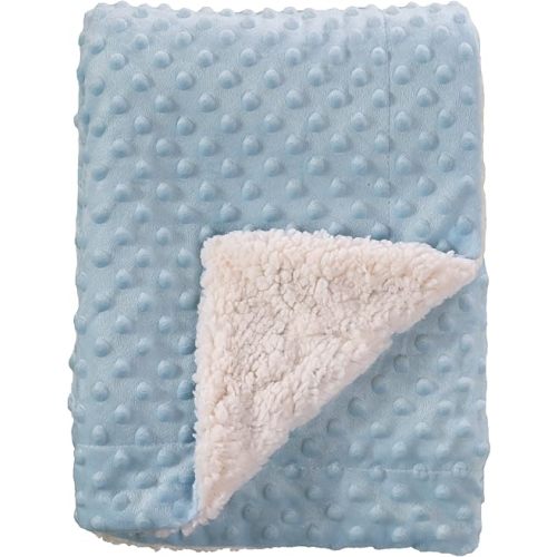 CREVENT Cozy Soft Warm Sherpa Baby Blanket for Infant Toddler's Crib Cot Stroller Gifts for Baby Boys All Season Use (30"X40" Blue dot)