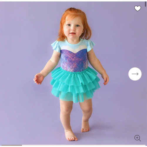 Ariel Blue Girl Tulle Onesie | Posh Peanut | Disney's The Little Mermaid