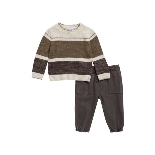 Stone Stripe Crewneck Sweater & Pants Set