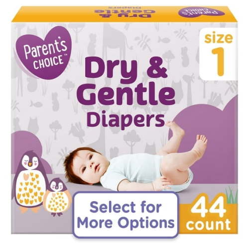 Dry & Gentle Diapers, Size 1, 44 ct, hypoallergenic