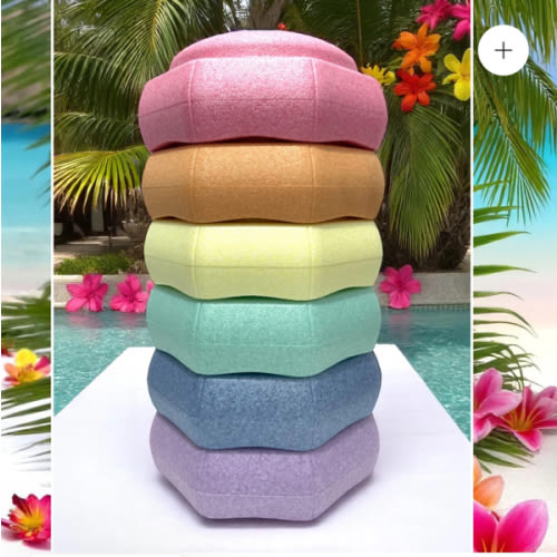 6 Pieces Pastel Rainbow Stepping Stones Set