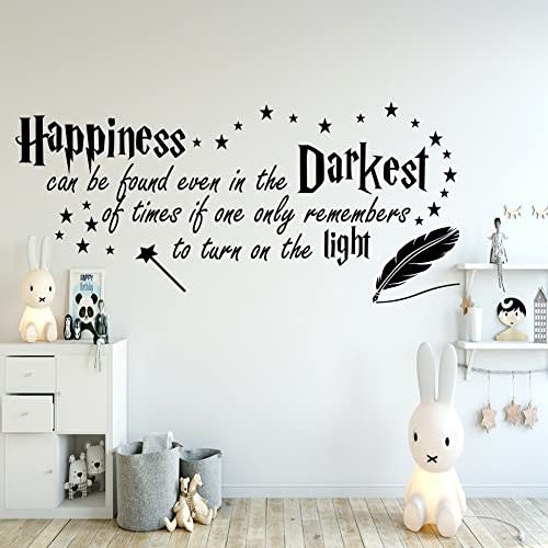 Quote Happiness can be Found Even in The Darkest Wall Sticker Decor Nursery Decal for Kid’s Room