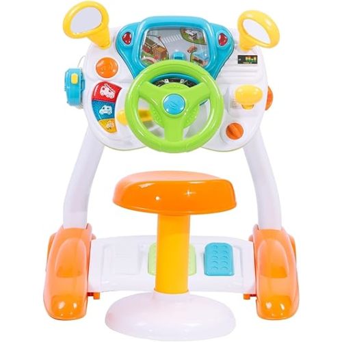 COLOR TREE Kids Pretend Ride on Toy Steering Wheel Driving Car Simulate Toys for Toddlers