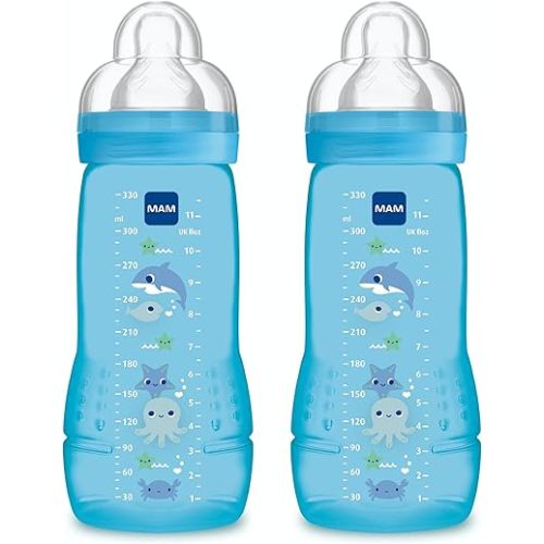 Mam 2 2nd Age 330ml Bottles 6 Months and + - Model: Boy