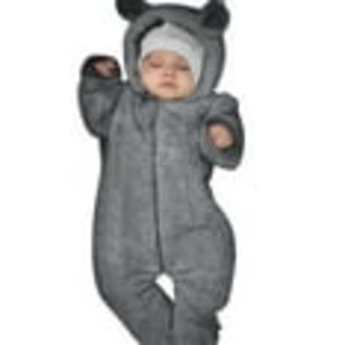 Odeerbi Baby Girls Boys Clothes Baby Rompers Newborn Winter Fleece Jumpsuit Solid Hooded Romper Warm Coat Outwear