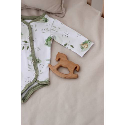 Montessori wooden teether Horse toy Expect mom gift for baby shower First rattle for the newborn from natural materials, New mom gift