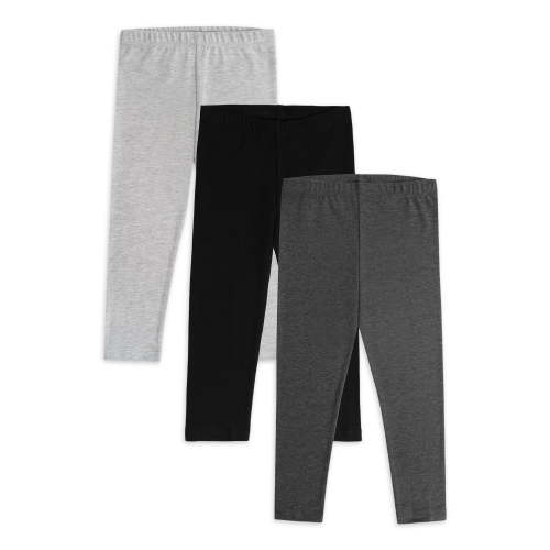 Wonder Nation Toddler Girl's Full-Length Knit Leggings, 3-Pack, Sizes 2T-5T