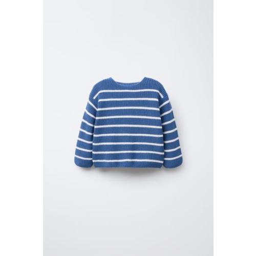 STRIPED KNIT SWEATER - Bluish | ZARA United States