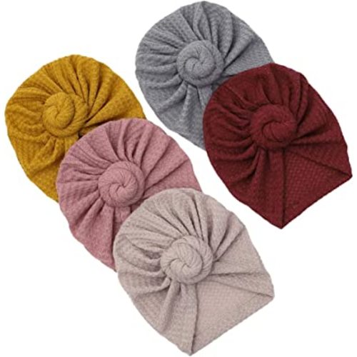 KIDOCHEESE Baby Turban Bun Knot Baby Girl Hat Newborn Hospital Cap Infant Toddler Beanie Head Wrap with Big Bow