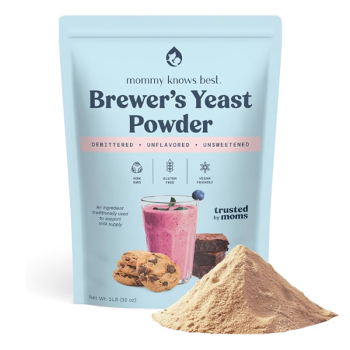Mommy Knows Best Brewers Yeast Powder for Lactation Brewer's Yeast for Breastfeeding Mothers - Mild Nutty Flavored Unsweetened and Debittered - 32 oz