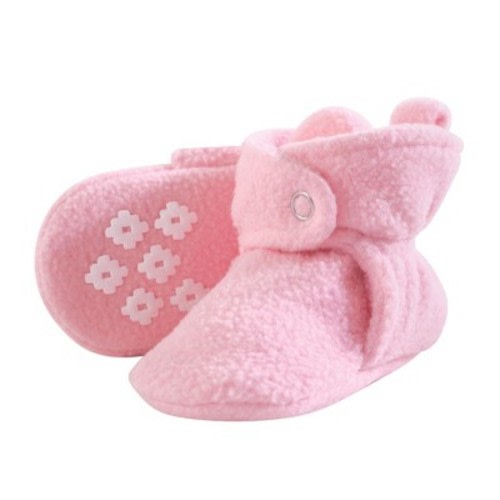 Little Treasure Baby and Toddler Girl Cozy Fleece Booties, Light Pink, Size: 0-6 months