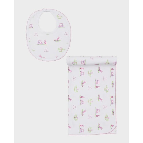 Girl's Fairway Foursome Blanket and Bib Set