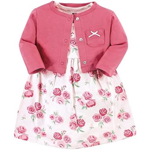 Hudson Baby Baby Girls' Cotton Dress and Cardigan Set