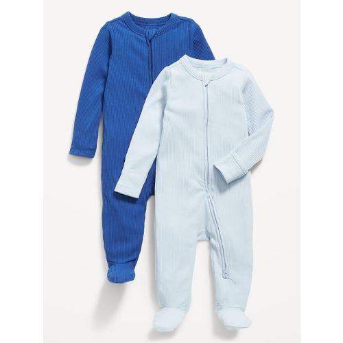 Unisex 2-Way-Zip Sleep & Play Footed One-Piece 2-Pack for Baby