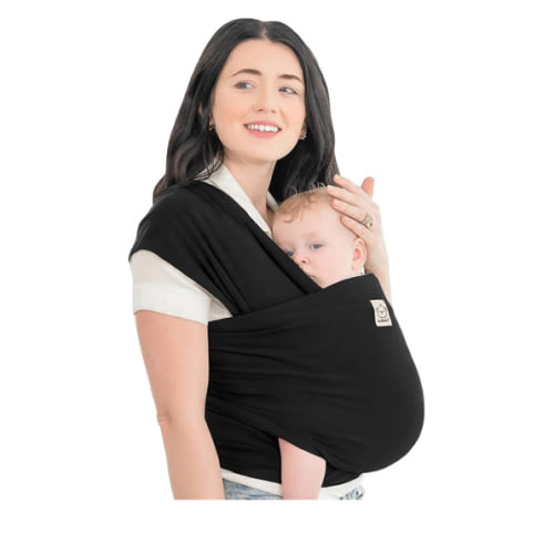 KeaBabies Baby Wrap Carrier - All in 1 Original Baby Carrier Newborn to Toddler Sling, Easy to Wear, Hands Free Bonding, Lightweight, Breathable Infant Wraps (Trendy Black)